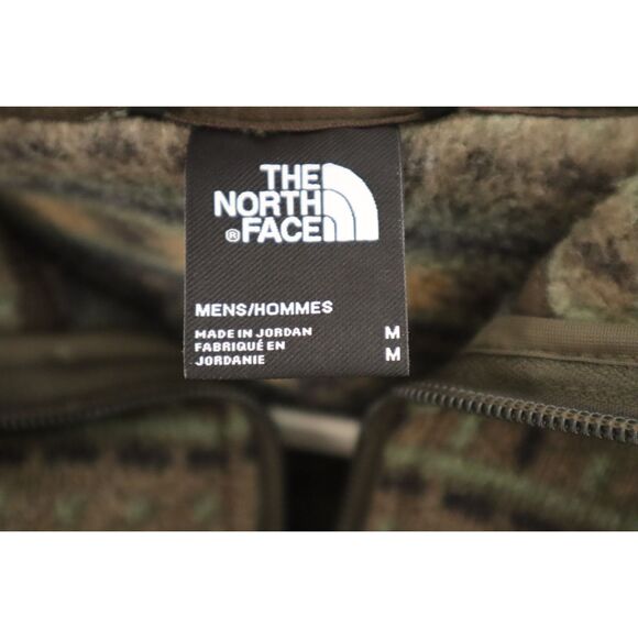 The North Face Mens Sz M Taupe Green Faire Isle Print Tsillan 1/4 Zip Sweatshirt - Picture 4 of 10